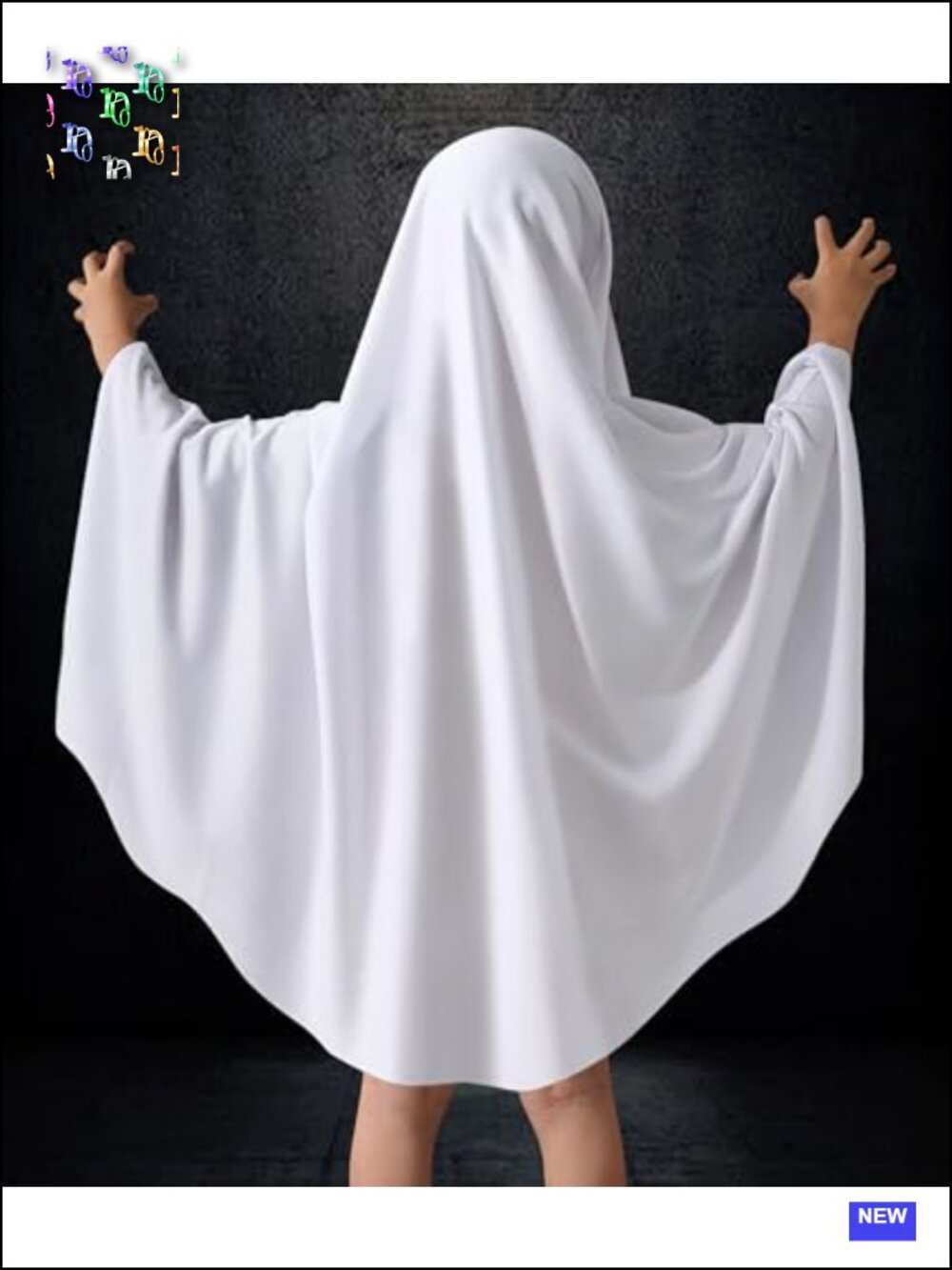 Kids Ghost Costume Cape Halloween Boo Cloak Toddler Boy Girl Glow Dark Cosplay - Picture 5 of 6